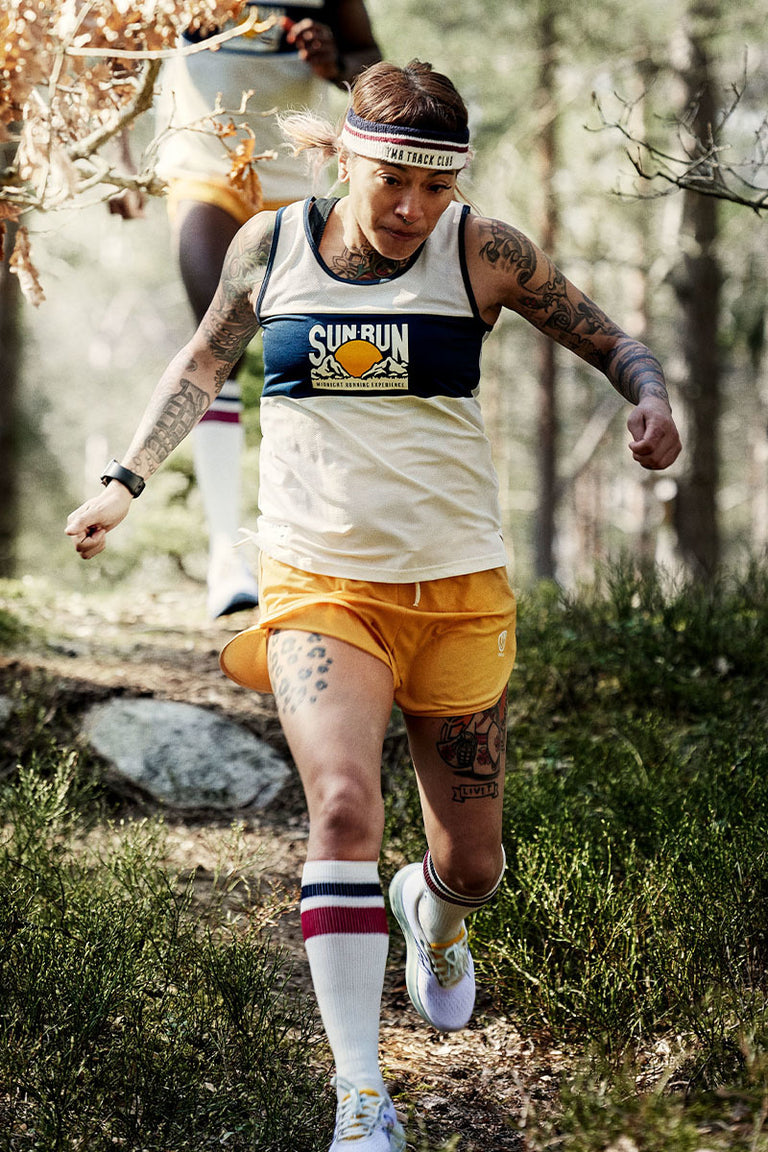 Running Apparel | Women Karhu SUN RUN SINGLET - OFF WHITE/ESTATE BLUE